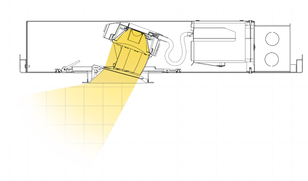 Technical diagram showing Ketra’s advanced lighting optics